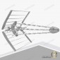 ETERNYTIME antenne uhf triple-boom gain 17.5 db réflecteur dièdre