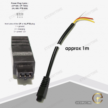 TAG Heuer  Cable de alimentación 12V DC  3 polos  100 cm ...